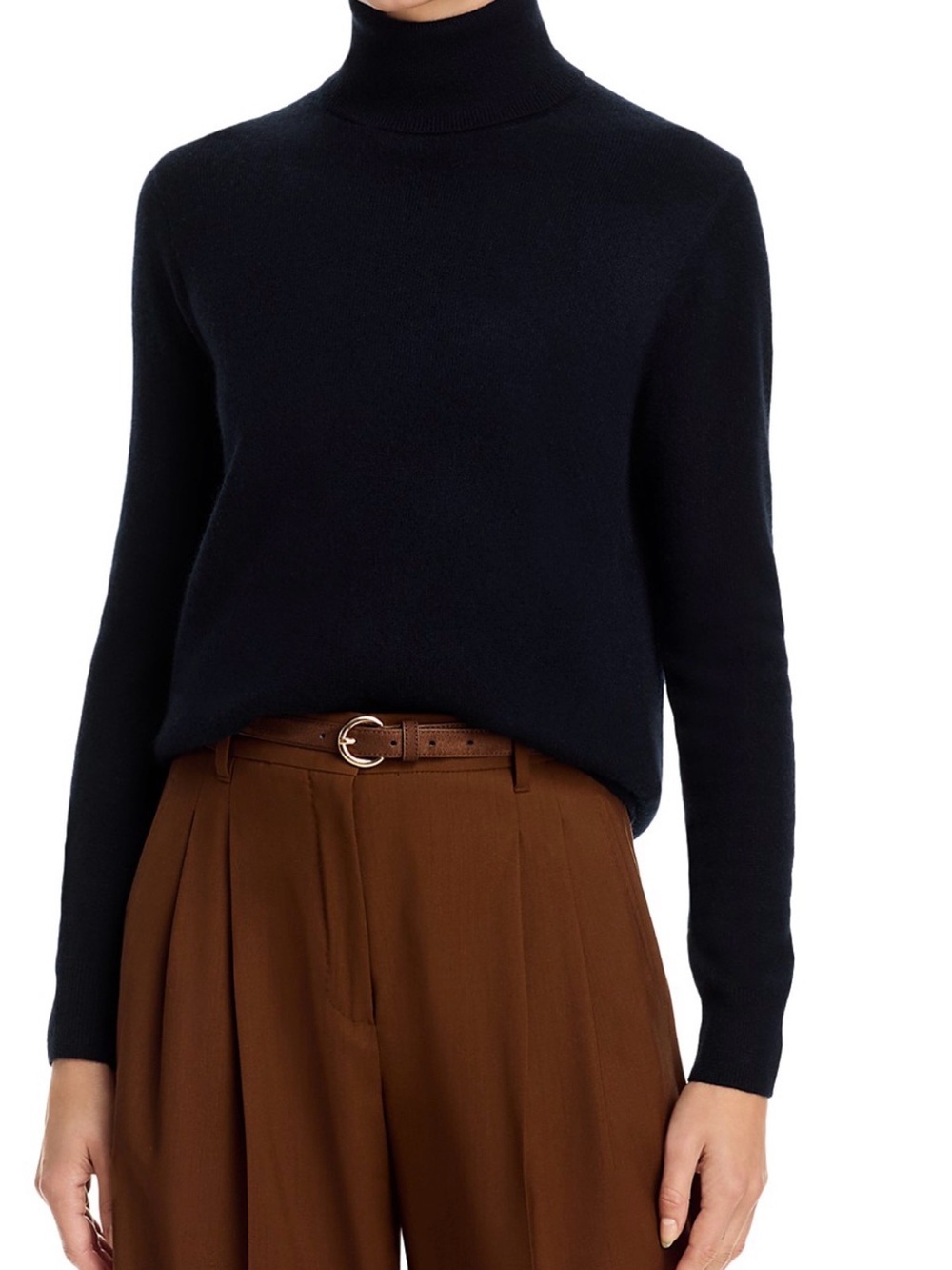 Bloomingdale's Cashmere by C Black Turtleneck Sweater